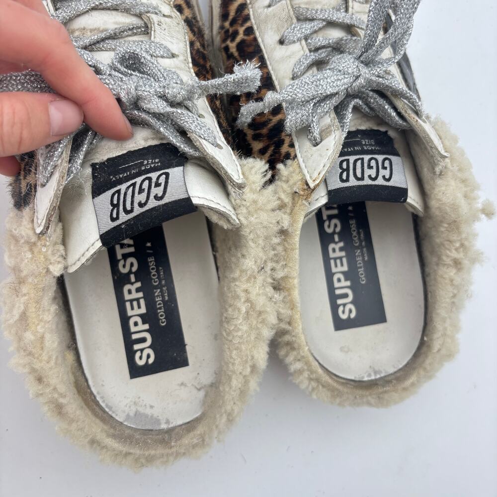 Golden Goose Superstar Sabot Sneakers Slides Shearling Lined Women's 37 US 7 - Picture 9 of 14